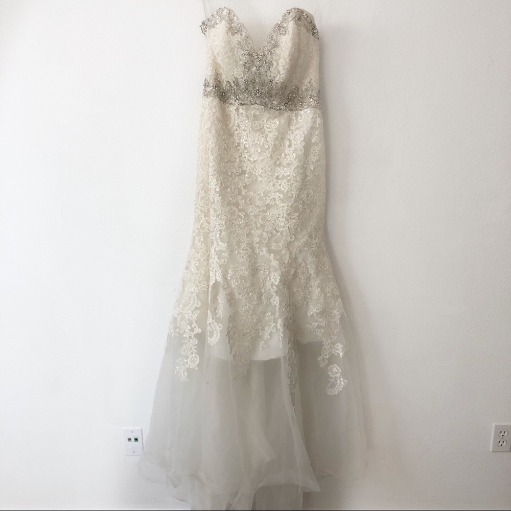 Mori Lee strapless wedding gown